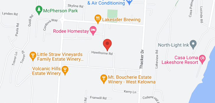 map of 836 Hawthorne Road